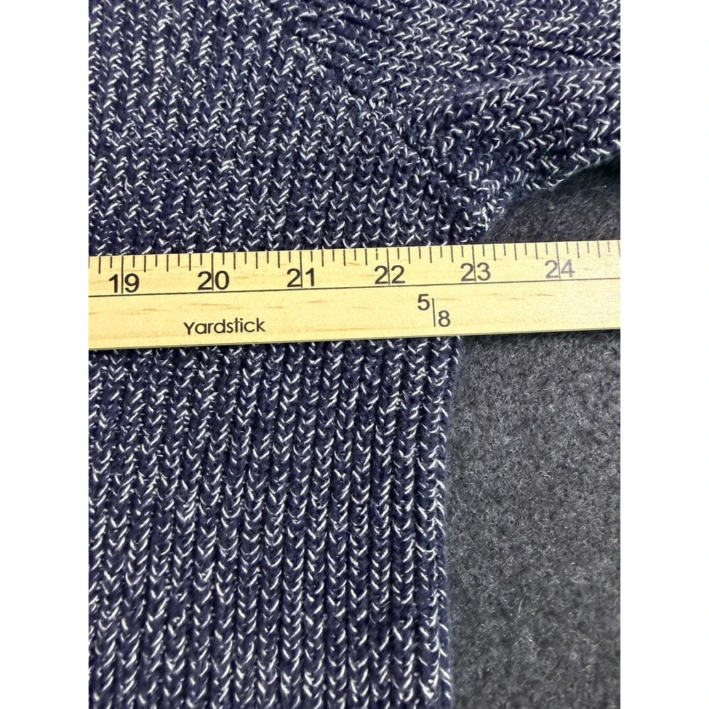 Banana Republic Mens XL Navy Blue Marled Chunky Knit Cotton Fisherman Sweater